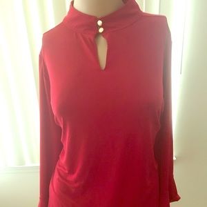 🔴 Anne Klein Bell Sleeve Blouse Size L